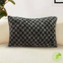SOGA 2X 30cm Urban Light Luxury Dark Green Checkered Lumbar Throw Pill